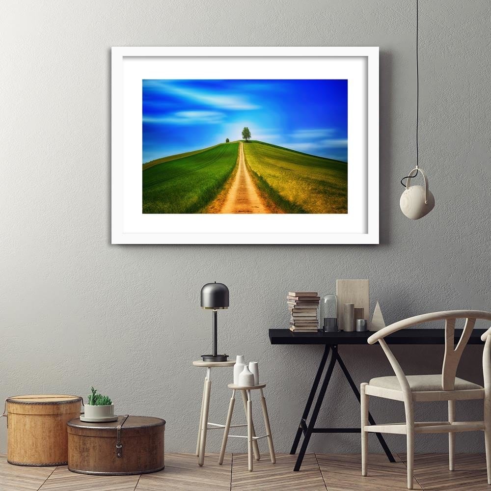 Glezna baltā rāmī - Road To The Hill  Home Trends DECO