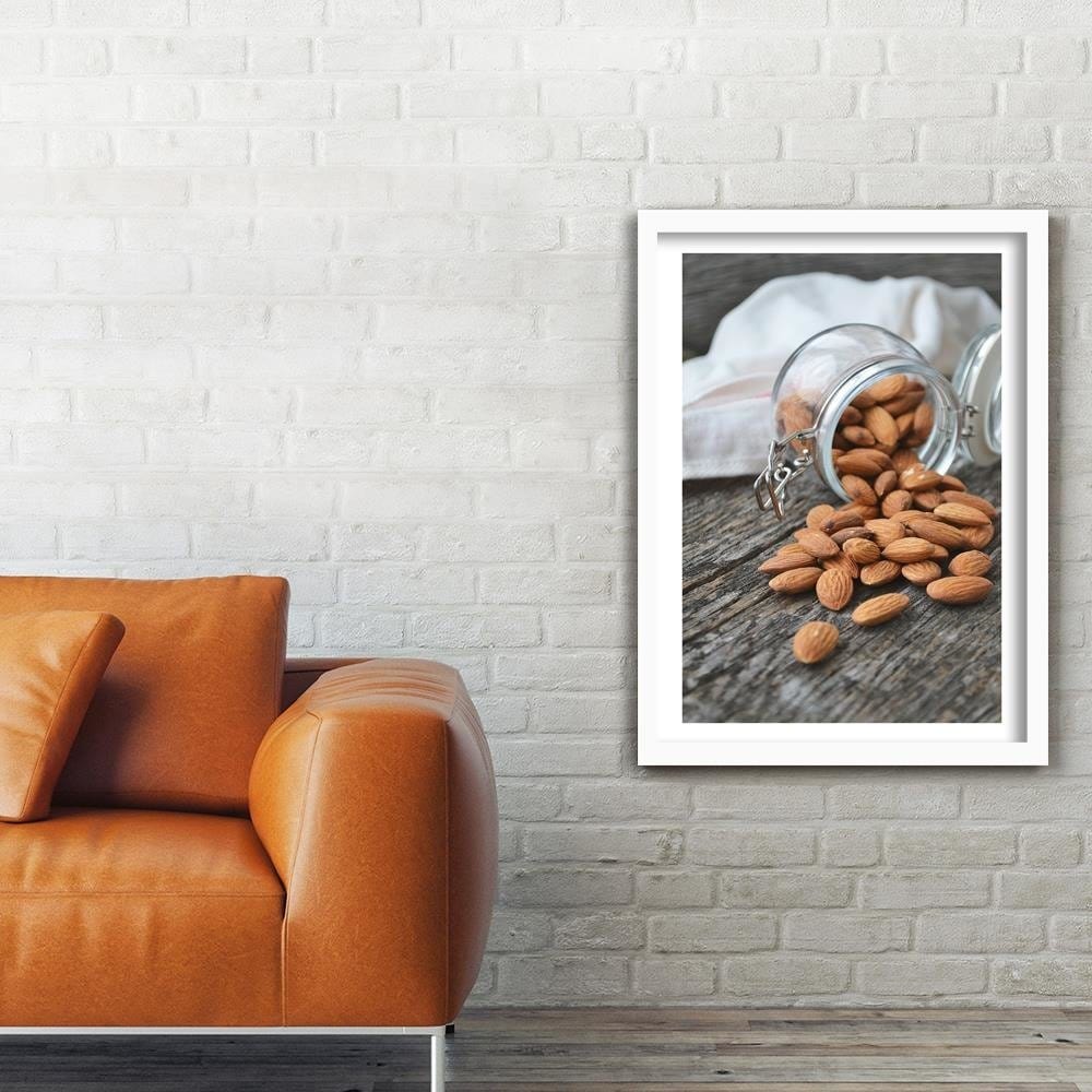 Glezna baltā rāmī - Roasted Almonds  Home Trends DECO