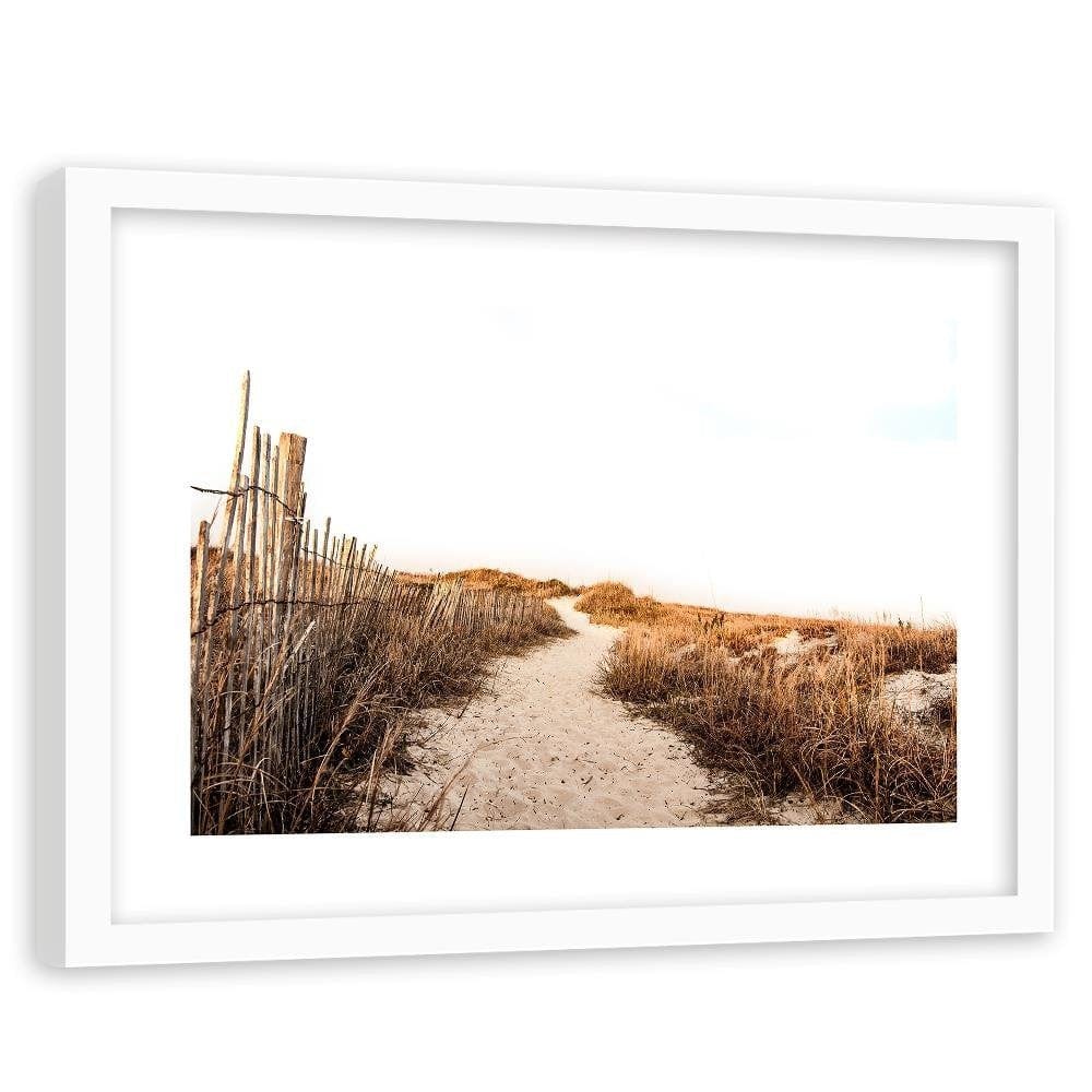 Glezna baltā rāmī - Sandy Path  Home Trends DECO