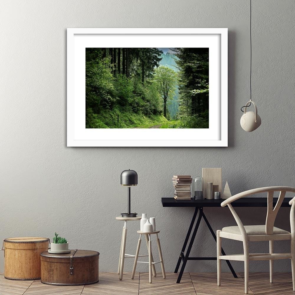 Glezna baltā rāmī - Shrubs At Forest Road  Home Trends DECO