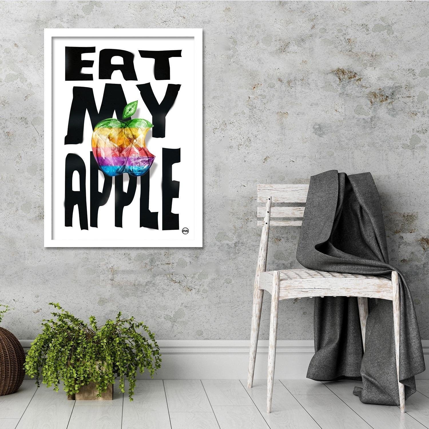 Glezna baltā rāmī - Slogan  Home Trends DECO
