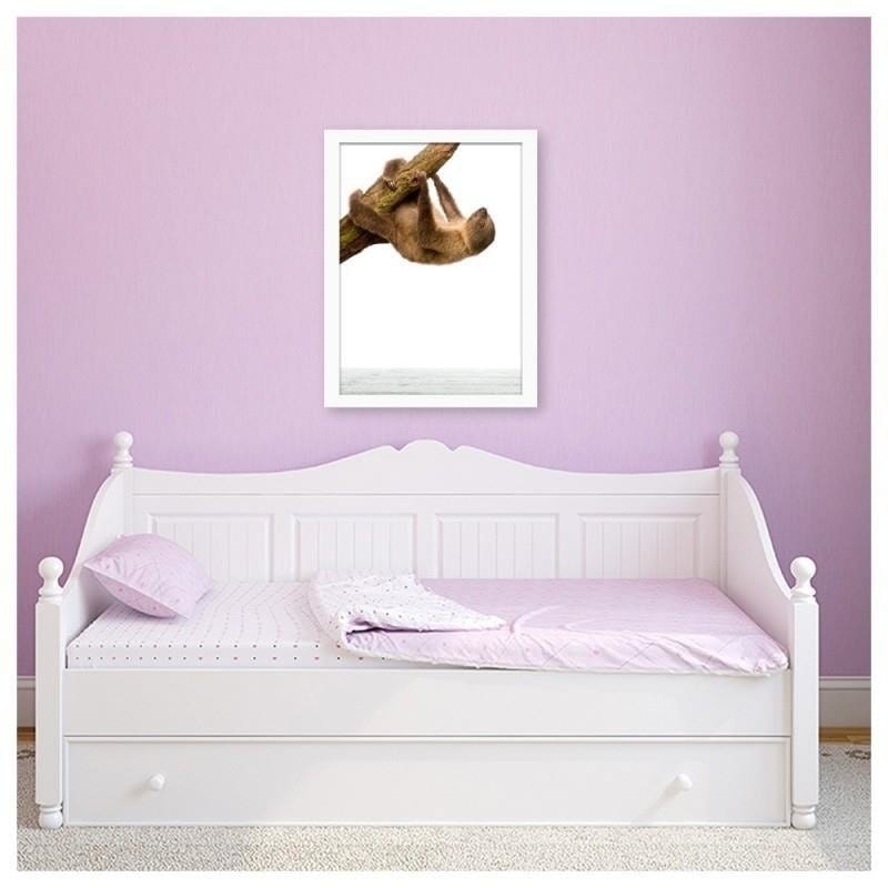 Glezna baltā rāmī - Sloth  Home Trends DECO