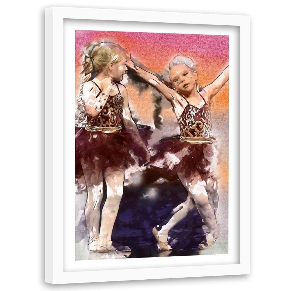 Glezna baltā rāmī - Small Ballerinas  Home Trends DECO