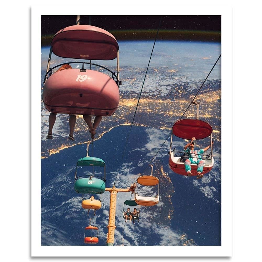 Glezna baltā rāmī - Space Ride  Home Trends DECO