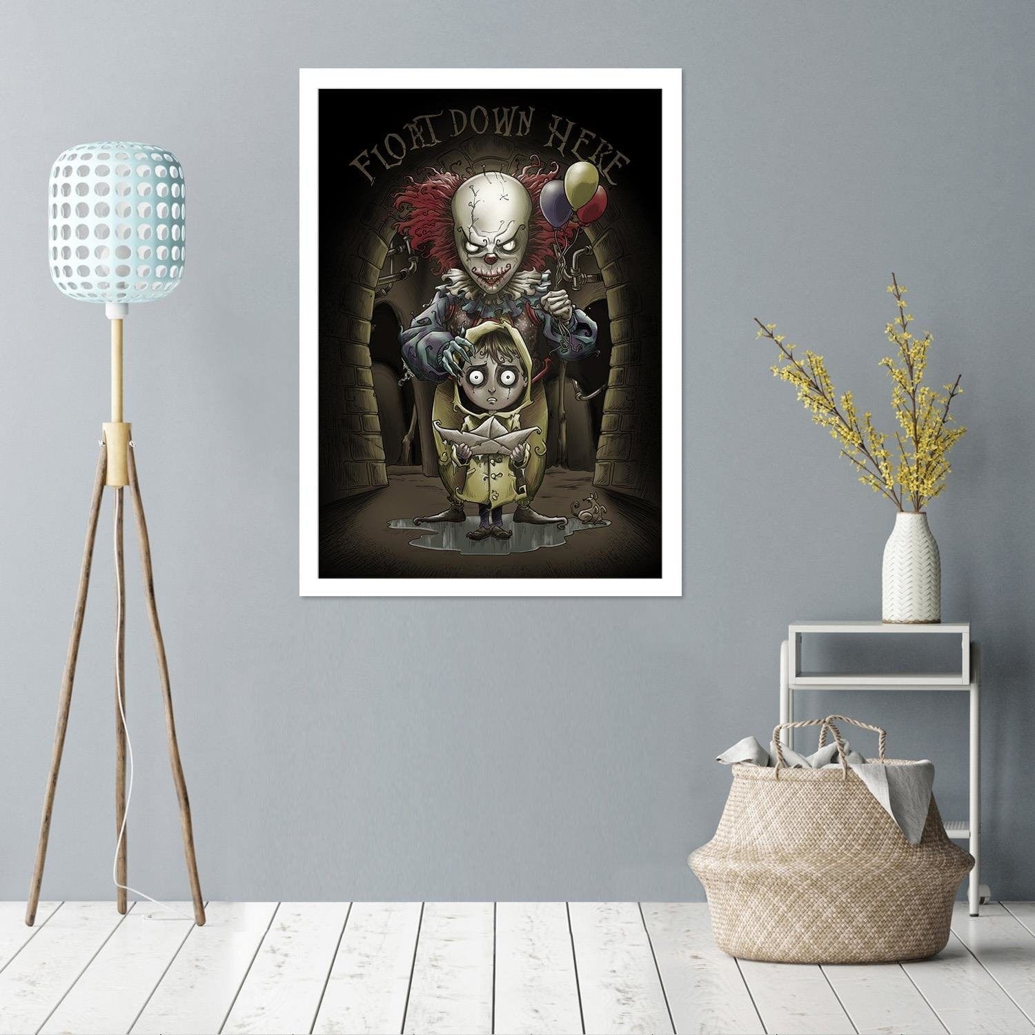 Glezna baltā rāmī - Spooky Clown  Home Trends DECO