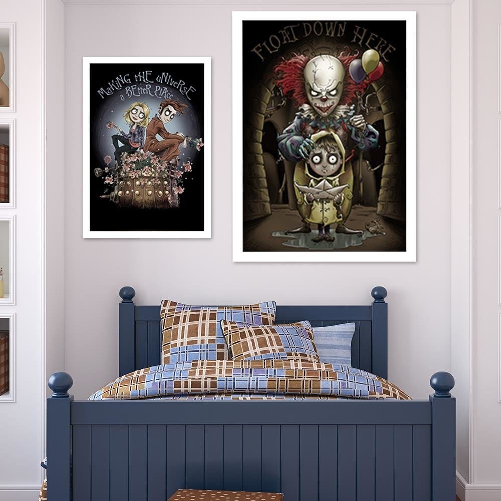 Glezna baltā rāmī - Spooky Clown  Home Trends DECO
