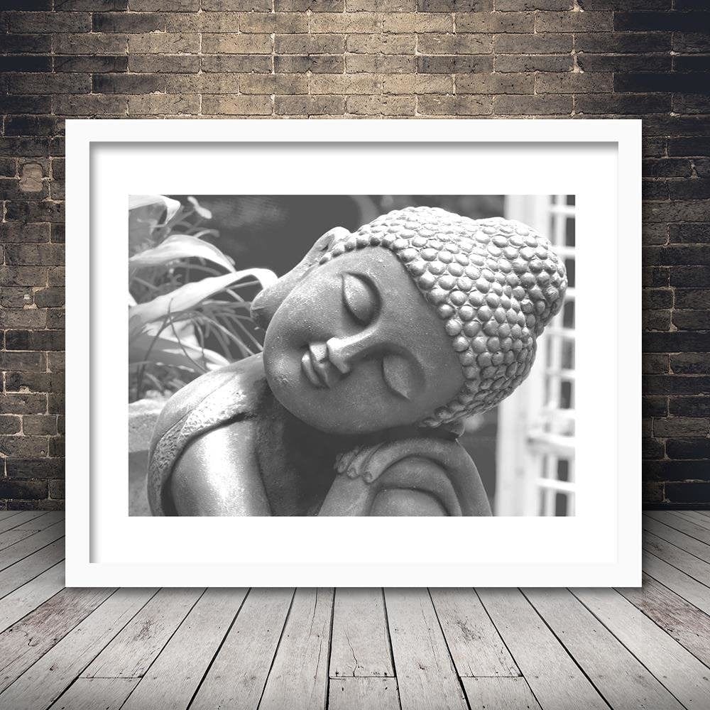 Glezna baltā rāmī - Statue Of Sleeping Buddha  Home Trends DECO