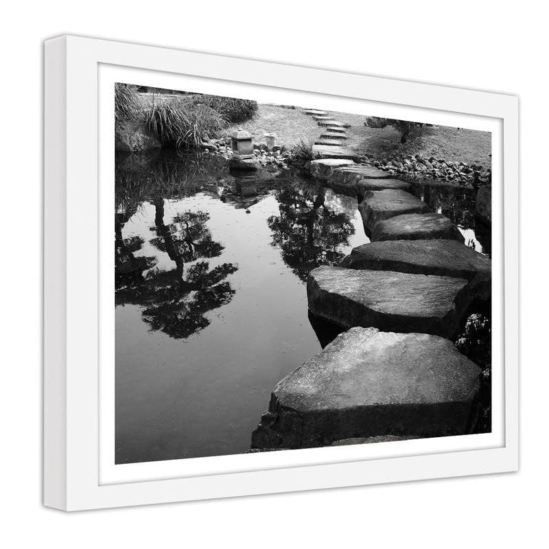 Glezna baltā rāmī - Stone bridge  Home Trends DECO