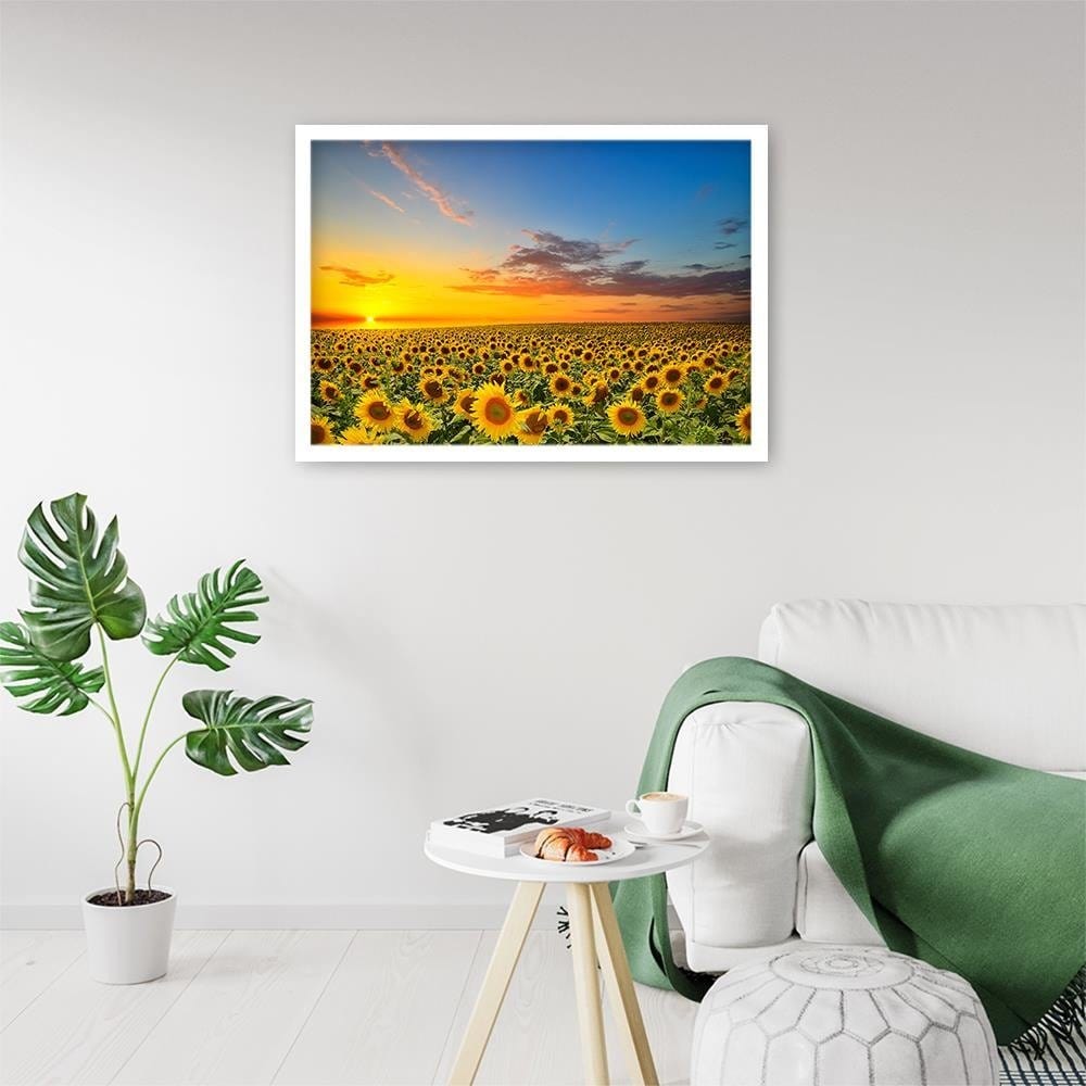 Glezna baltā rāmī - Sunflowers  Home Trends DECO
