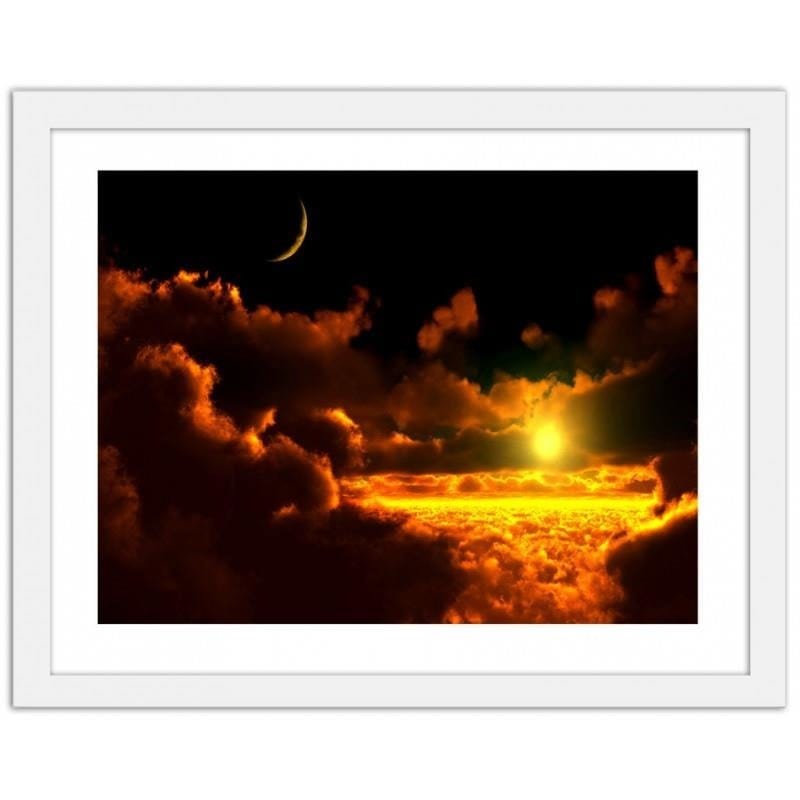 Glezna baltā rāmī - Sunset in the clouds  Home Trends DECO