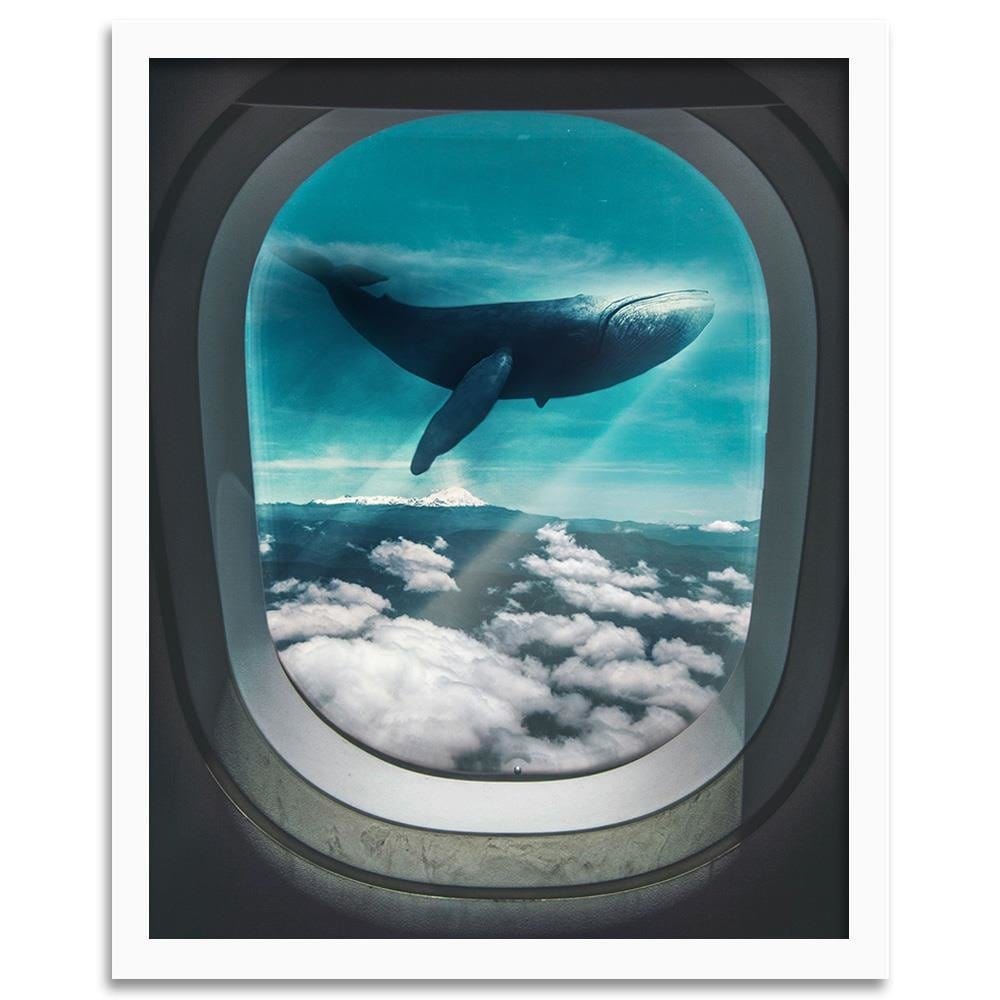 Glezna baltā rāmī - Surrealism Blue  Home Trends DECO
