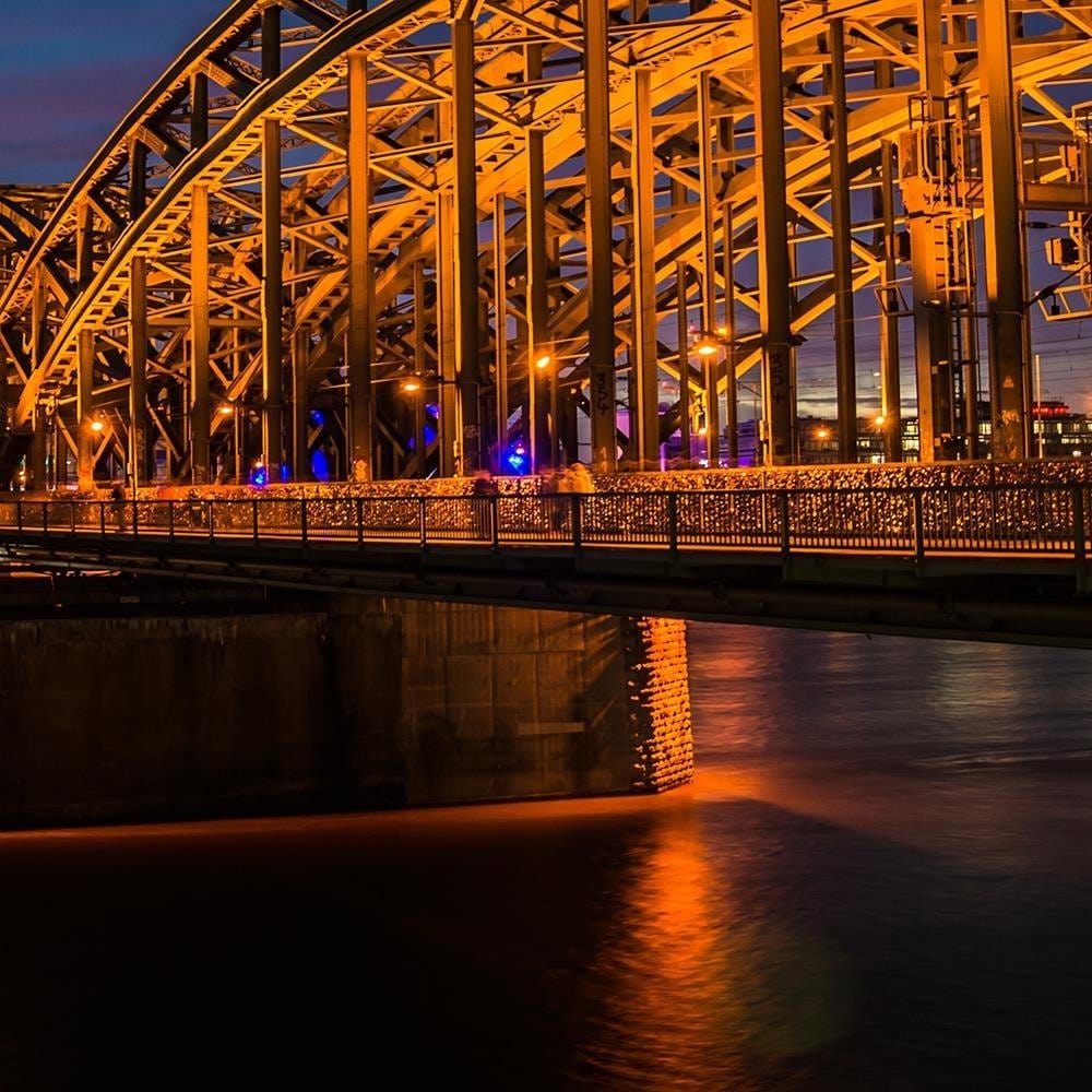 Glezna baltā rāmī - The Bridge And The Cathedral In Cologne  Home Trends DECO