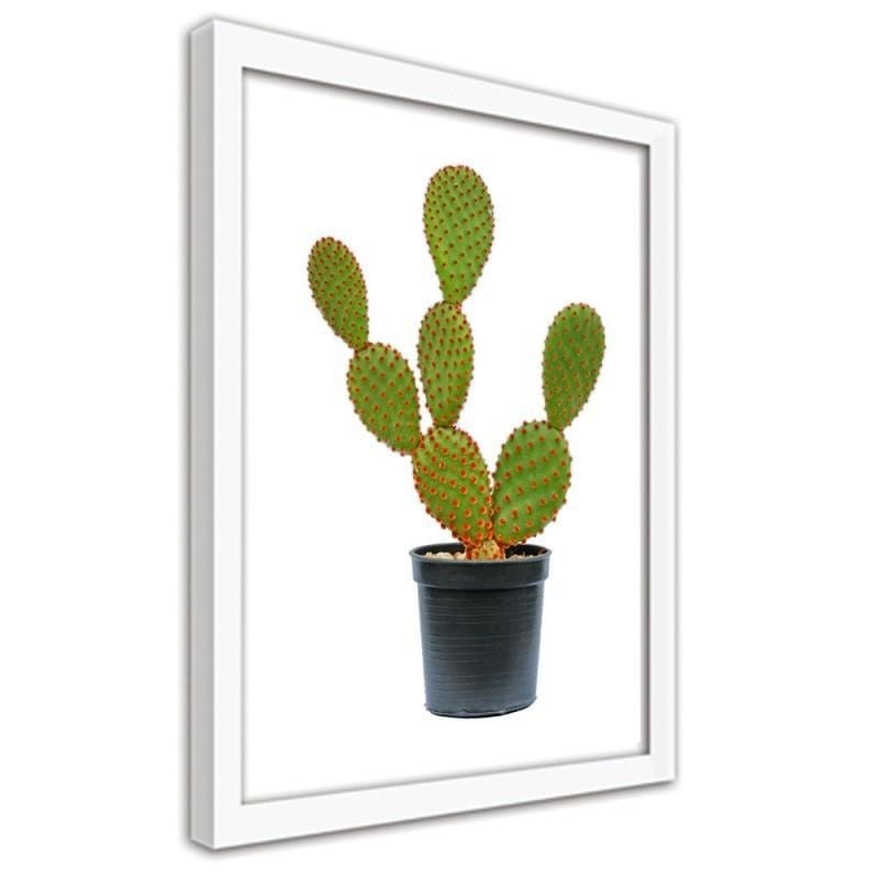 Glezna baltā rāmī - The cactus in the pot  Home Trends DECO