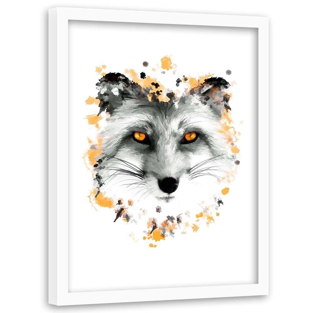 Glezna baltā rāmī - The Fox  Home Trends DECO