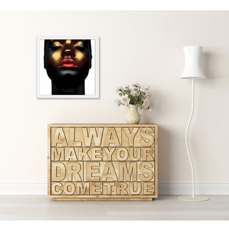 Glezna baltā rāmī - The golden face of a glamorous woman  Home Trends DECO