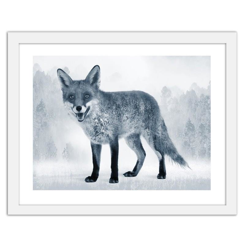 Glezna baltā rāmī - The grey fox  Home Trends DECO