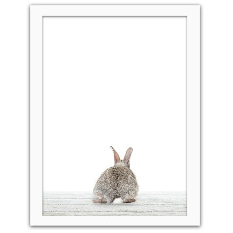 Glezna baltā rāmī - The hare in the back  Home Trends DECO