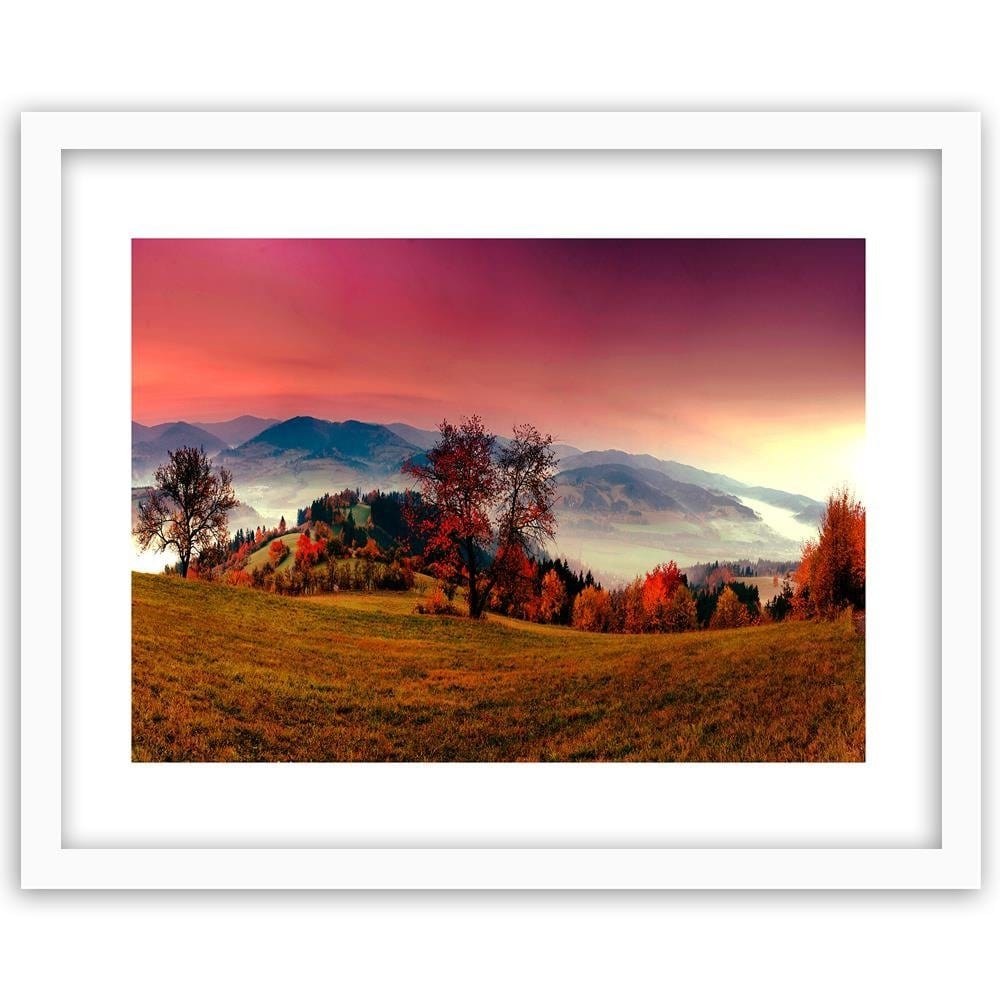 Glezna baltā rāmī - The Hills Of Autumn Trees  Home Trends DECO