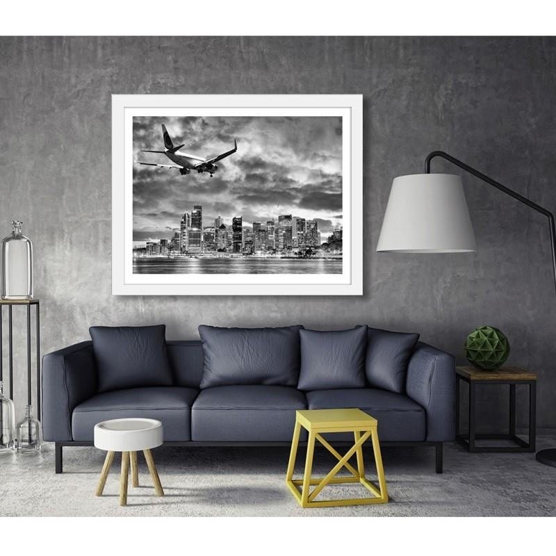 Glezna baltā rāmī - The plane over Sydney  Home Trends DECO