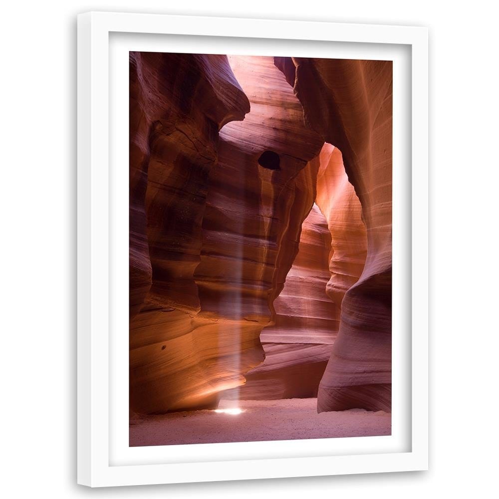 Glezna baltā rāmī - The Rays Of The Sun In The Cave  Home Trends DECO
