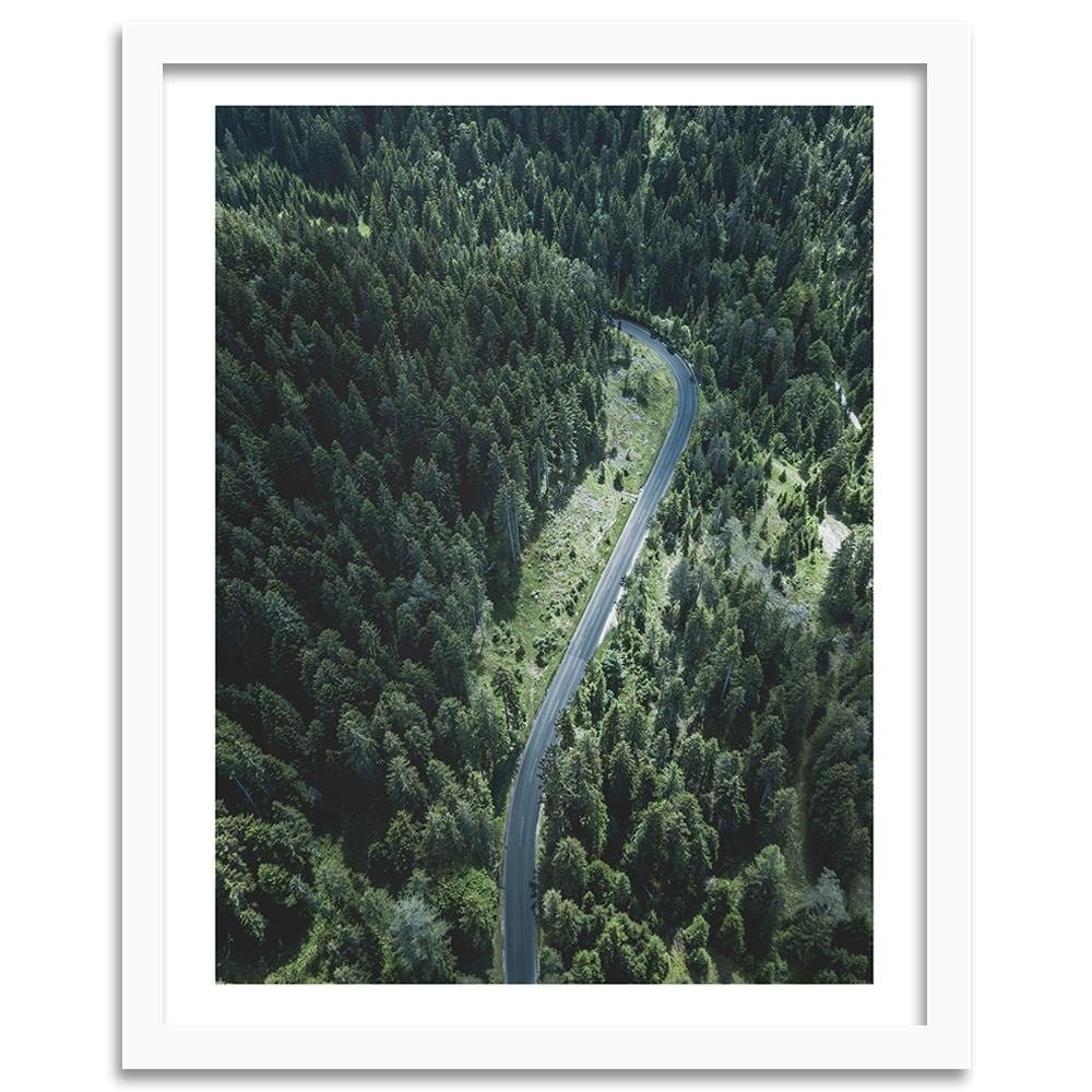 Glezna baltā rāmī - The Road In The Forest  Home Trends DECO