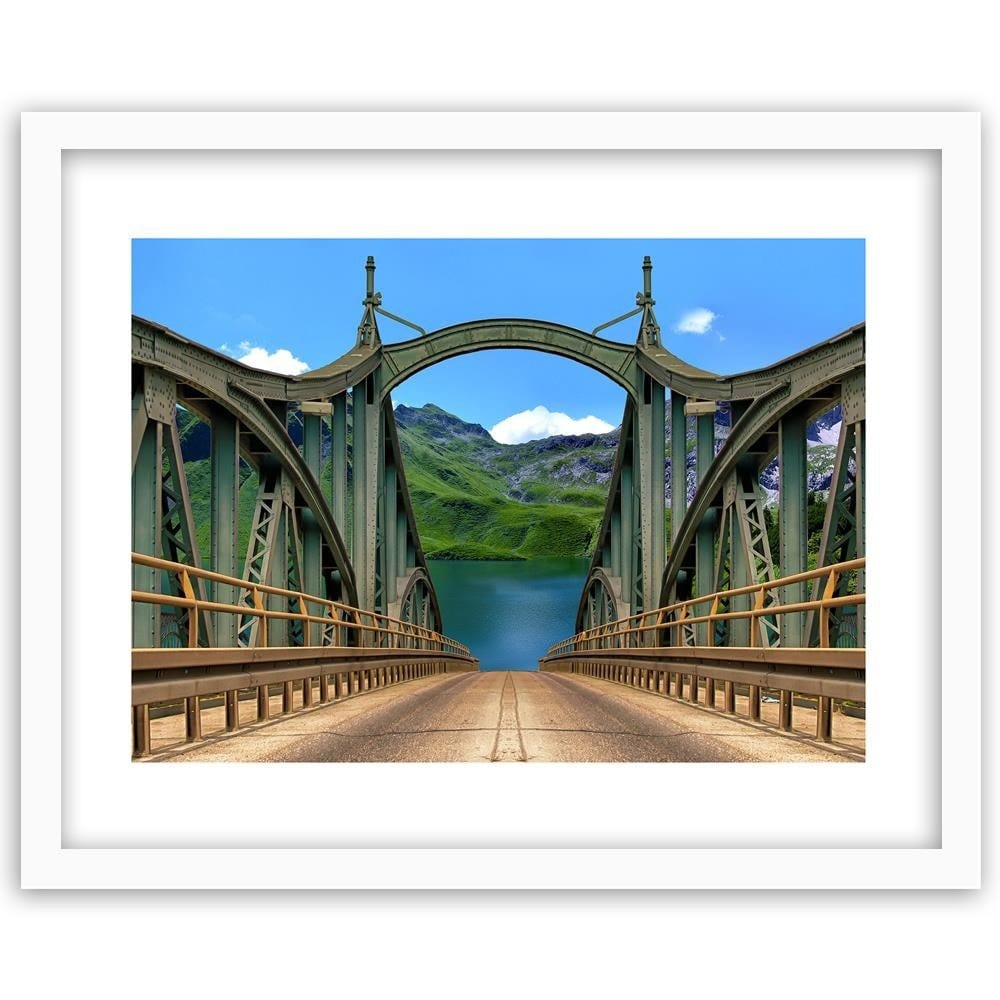 Glezna baltā rāmī - The Road Over The Bridge  Home Trends DECO