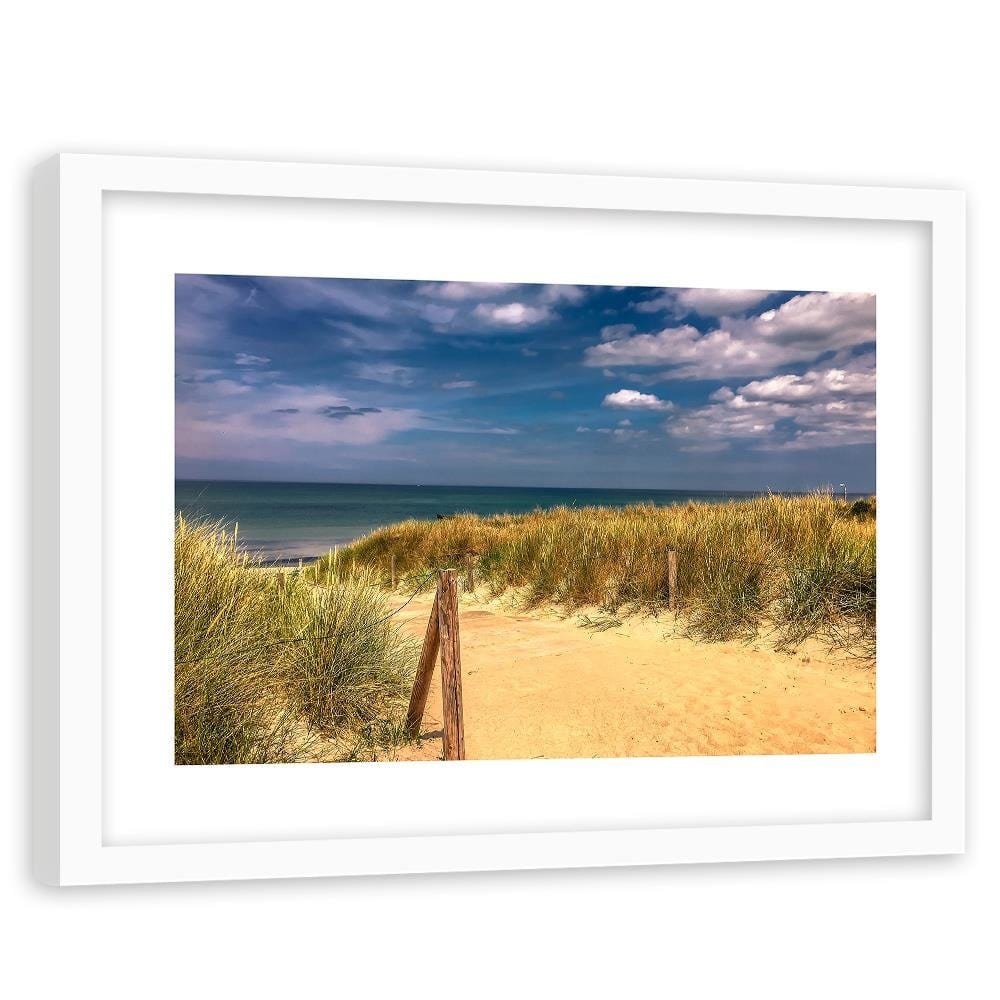 Glezna baltā rāmī - The Road Through The Dunes  Home Trends DECO