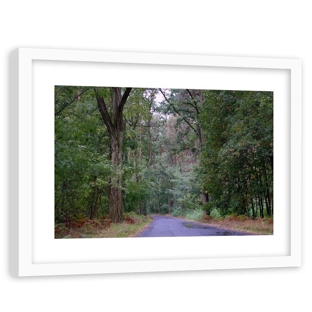 Glezna baltā rāmī - The Road Through The Forest  Home Trends DECO