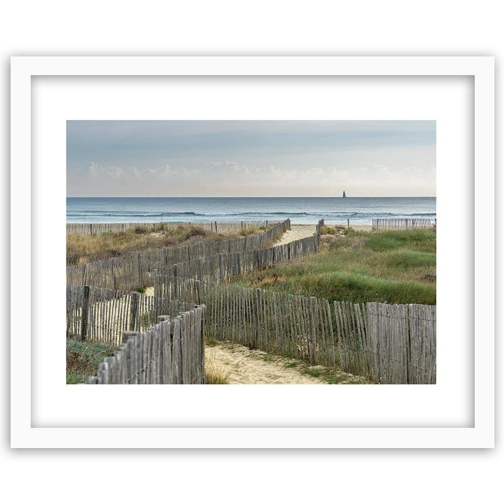 Glezna baltā rāmī - The Road To The Sea By Sand Dunes  Home Trends DECO