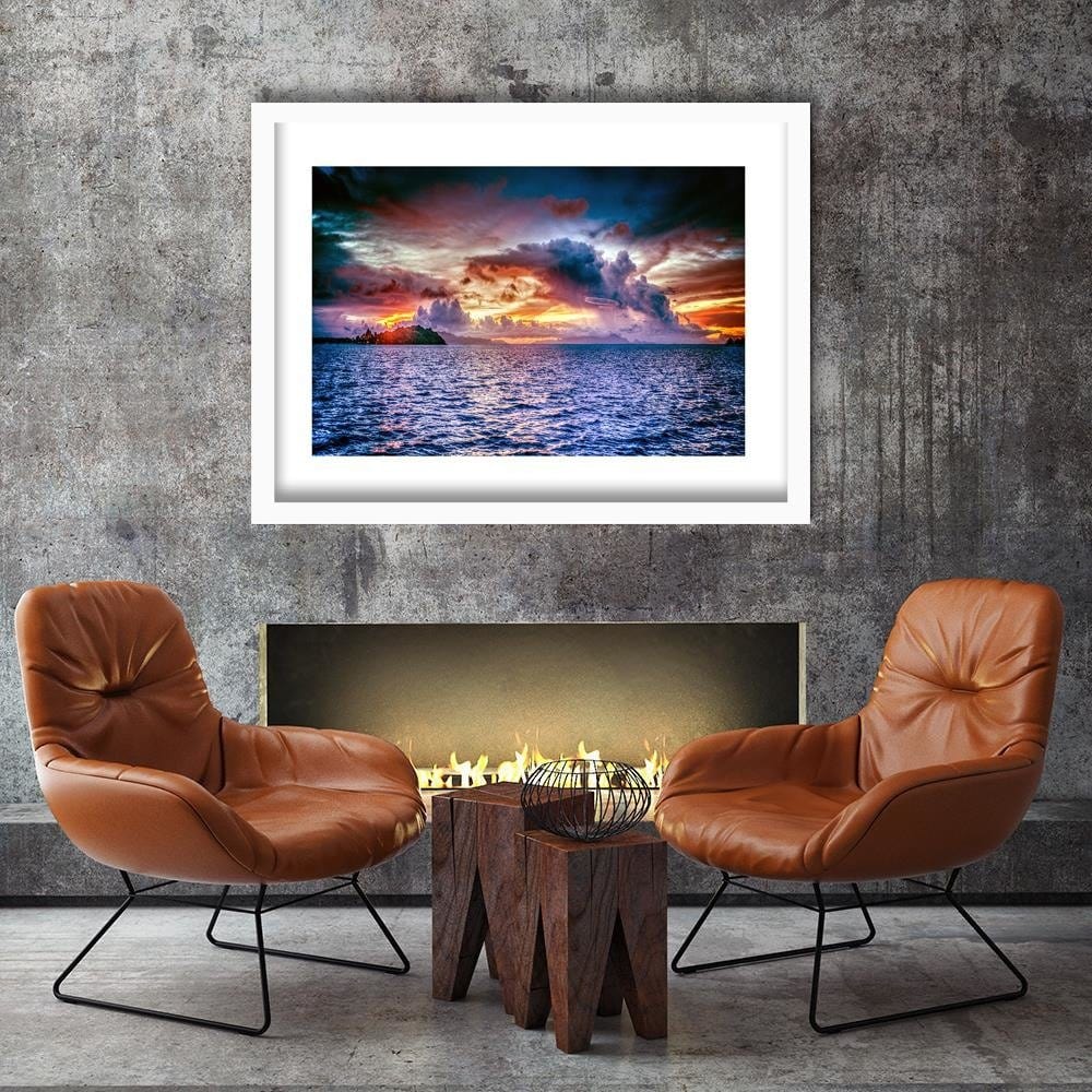 Glezna baltā rāmī - The Sky Before The Storm 3  Home Trends DECO