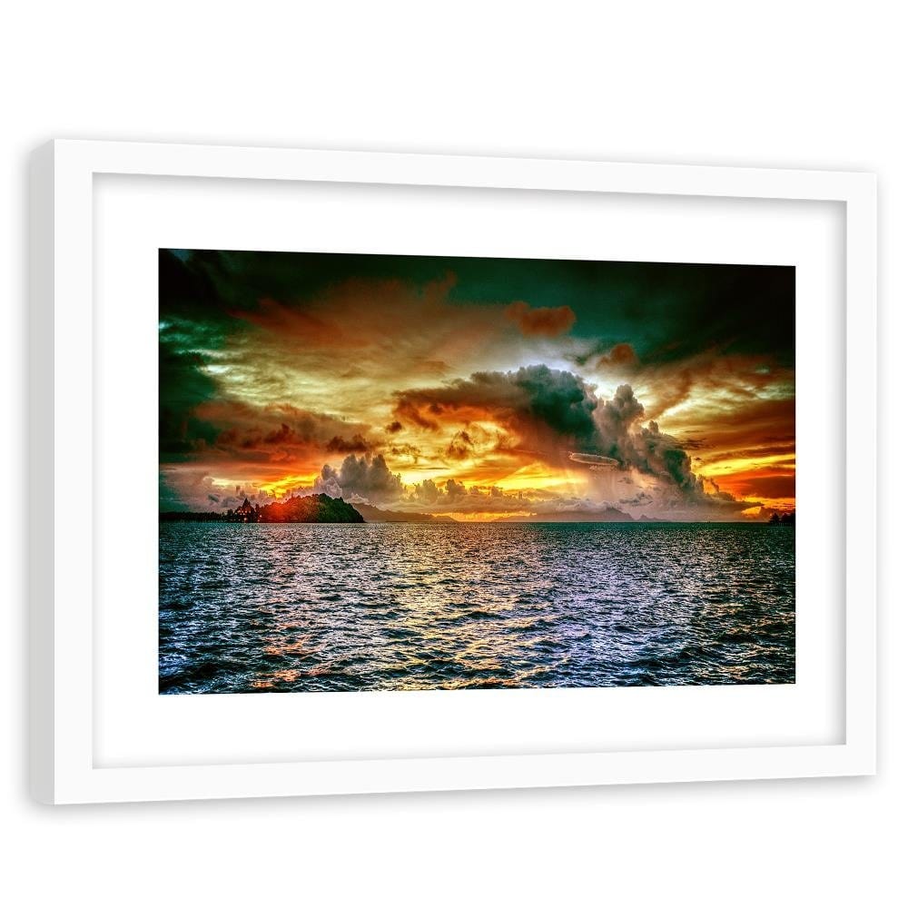 Glezna baltā rāmī - The Sky Before The Storm  Home Trends DECO