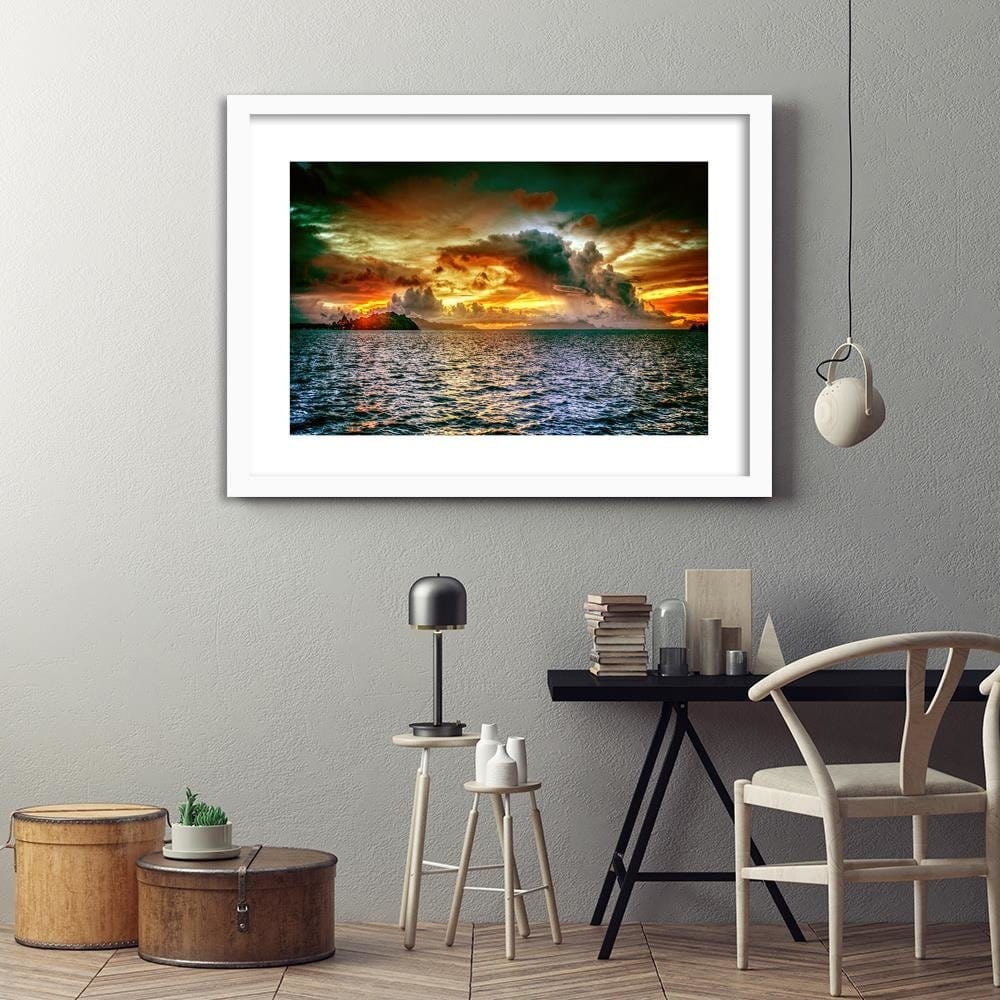 Glezna baltā rāmī - The Sky Before The Storm  Home Trends DECO