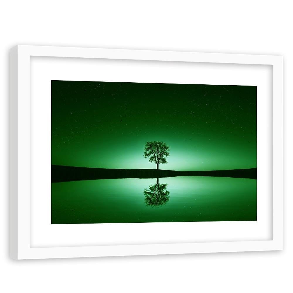 Glezna baltā rāmī - The Tree Under Starry Skies 3  Home Trends DECO