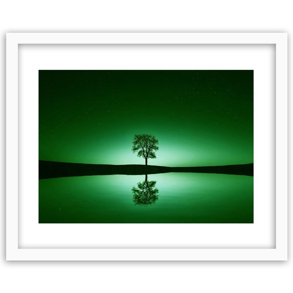 Glezna baltā rāmī - The Tree Under Starry Skies 3  Home Trends DECO