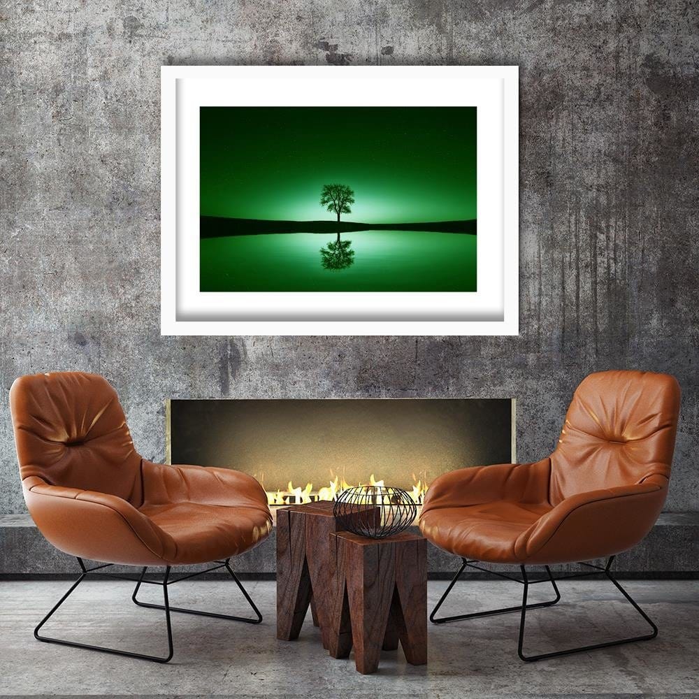 Glezna baltā rāmī - The Tree Under Starry Skies 3  Home Trends DECO
