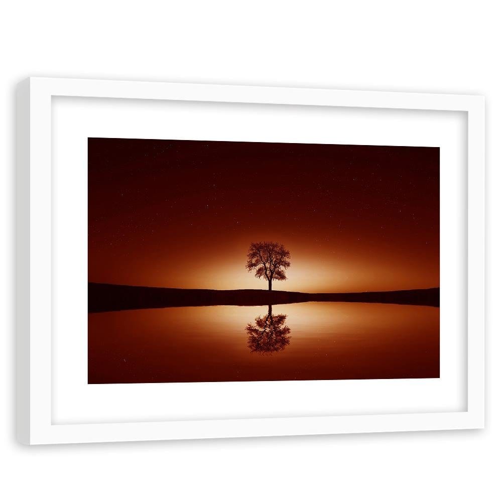 Glezna baltā rāmī - The Tree Under Starry Skies 4  Home Trends DECO