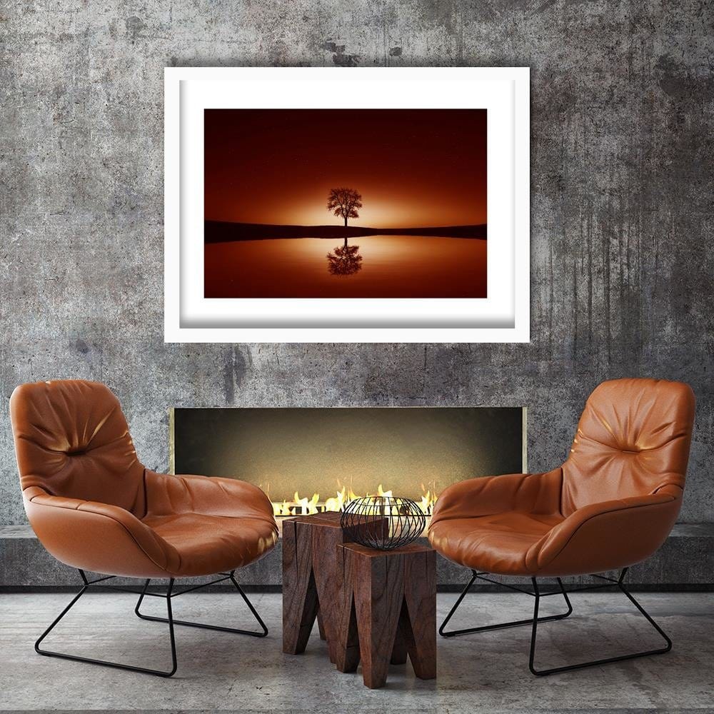 Glezna baltā rāmī - The Tree Under Starry Skies 4  Home Trends DECO