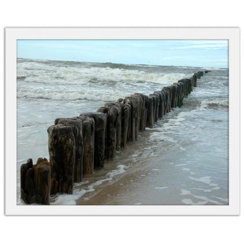 Glezna baltā rāmī - The waves on the Baltic Sea  Home Trends DECO