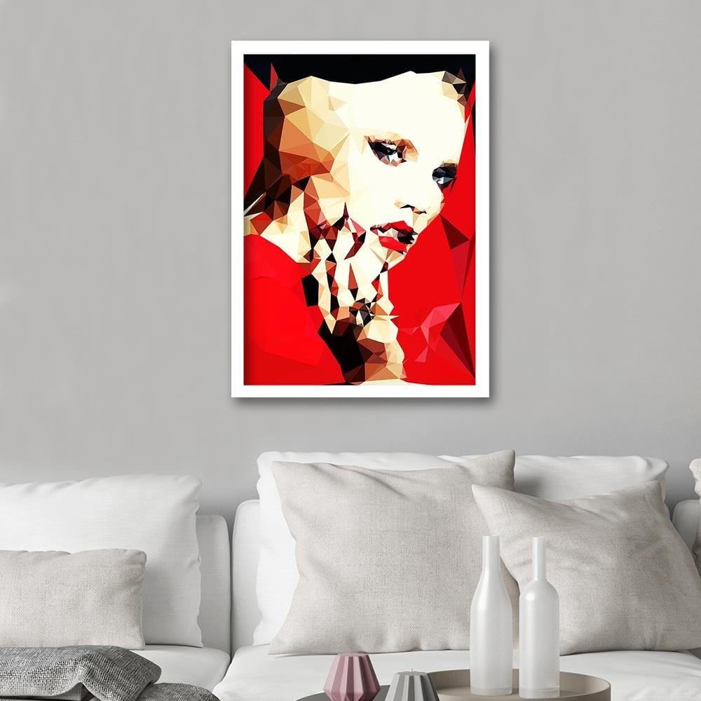 Glezna baltā rāmī - The Woman In Red  Home Trends DECO