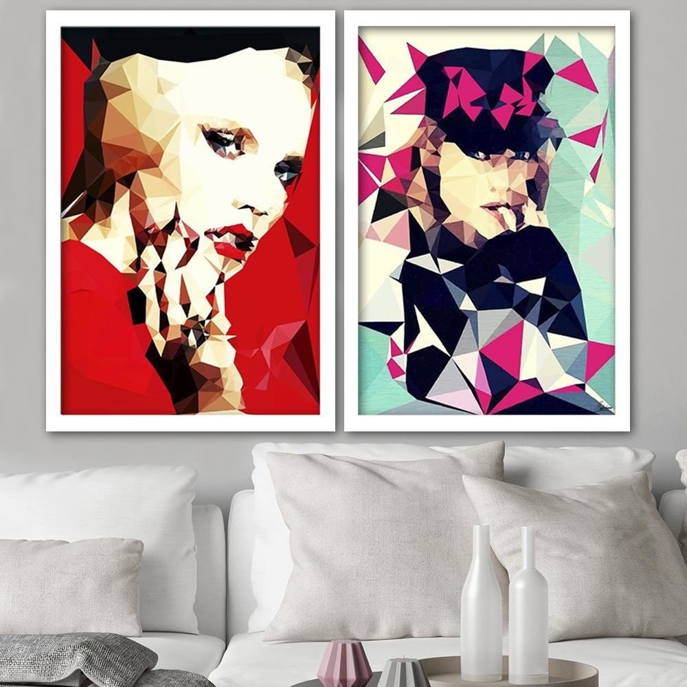 Glezna baltā rāmī - The Woman In Red  Home Trends DECO