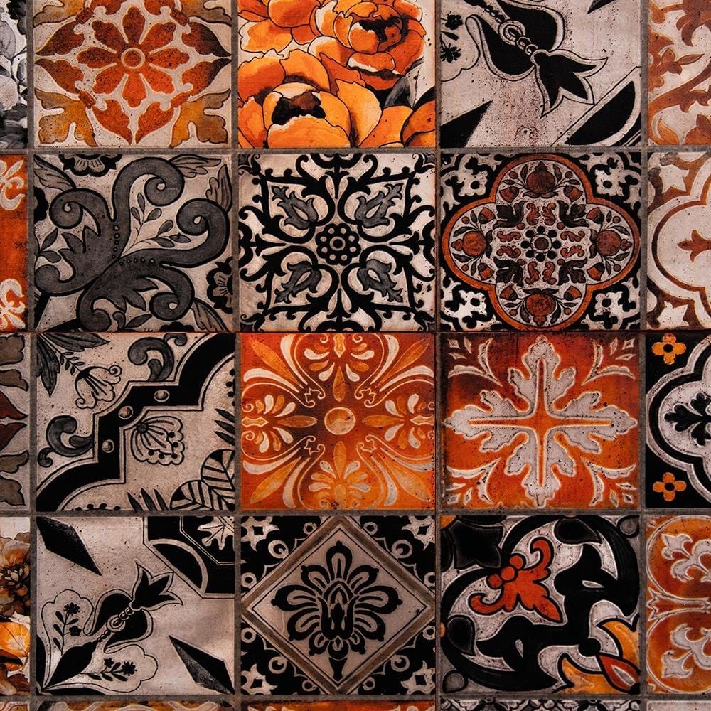 Glezna baltā rāmī - Tiles In Rustic Style  Home Trends DECO