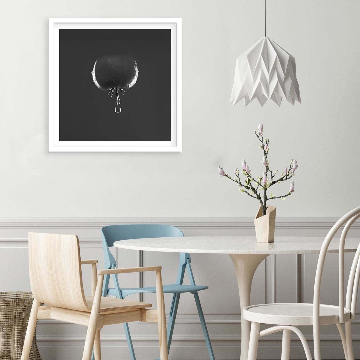 Glezna baltā rāmī - Tomato And Water Drops 2  Home Trends DECO
