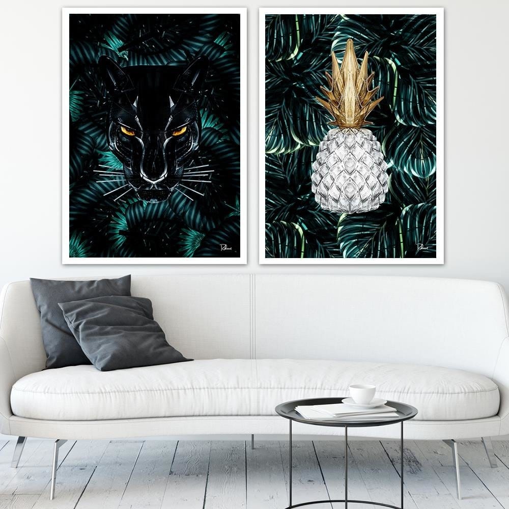 Glezna baltā rāmī - Toucan Image Animal Print Grey  Home Trends DECO