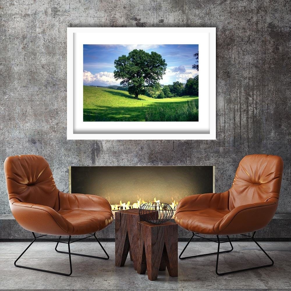 Glezna baltā rāmī - Tree Clearing 3  Home Trends DECO