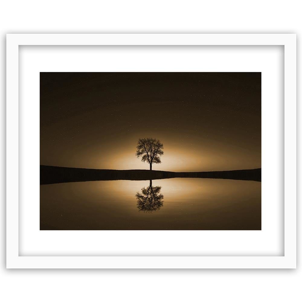 Glezna baltā rāmī - Tree Under The Starry Sky 1  Home Trends DECO