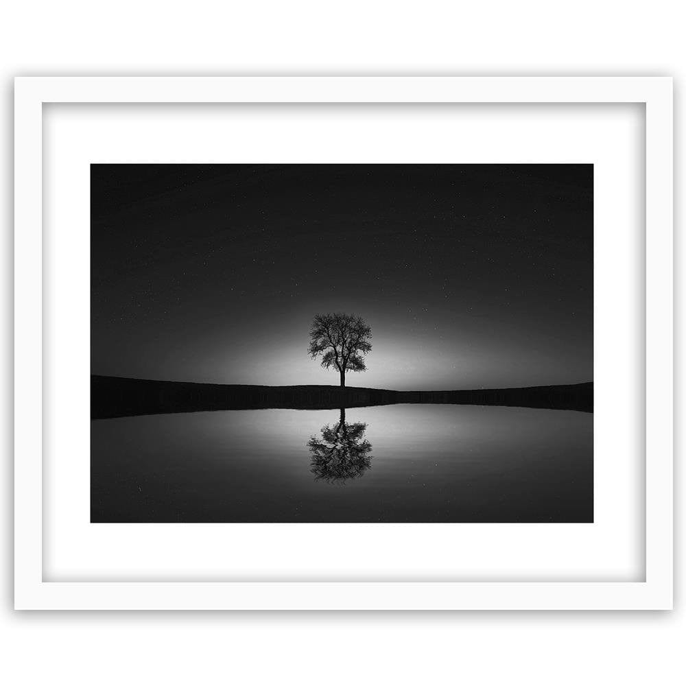 Glezna baltā rāmī - Tree Under The Starry Sky 2  Home Trends DECO