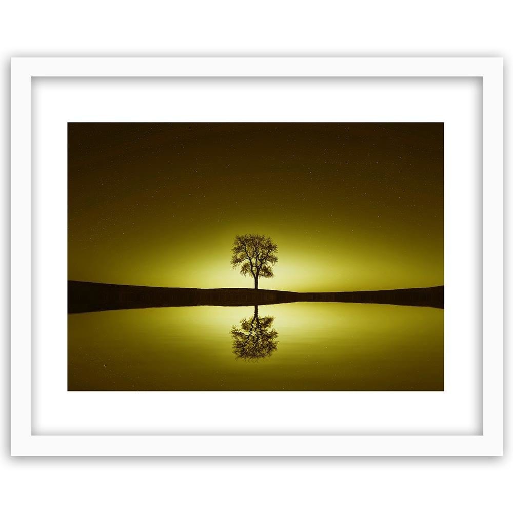 Glezna baltā rāmī - Tree Under The Starry Sky  Home Trends DECO