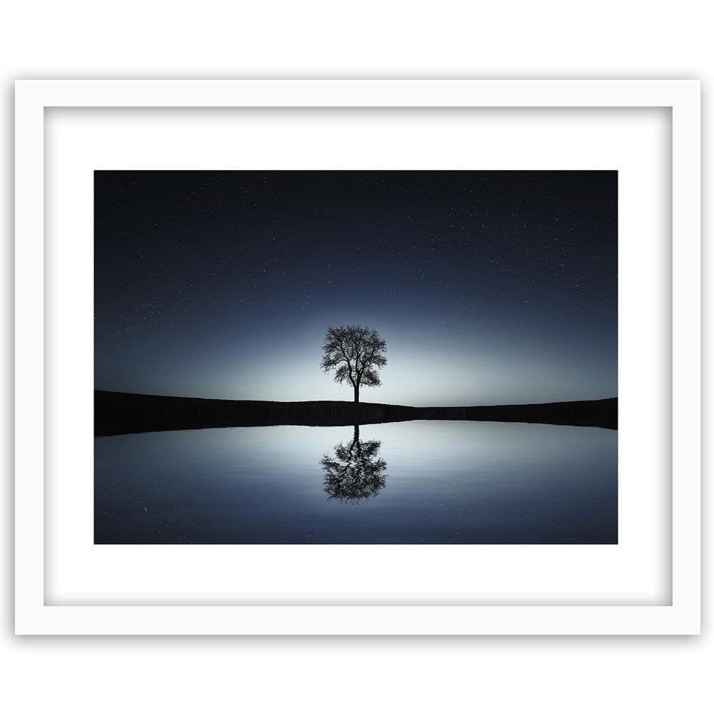 Glezna baltā rāmī - Tree Under The Stars  Home Trends DECO