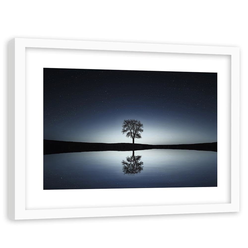 Glezna baltā rāmī - Tree Under The Stars  Home Trends DECO