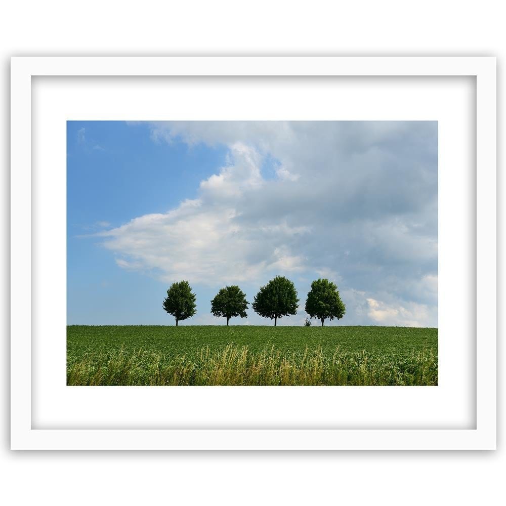 Glezna baltā rāmī - Trees On The Meadow  Home Trends DECO